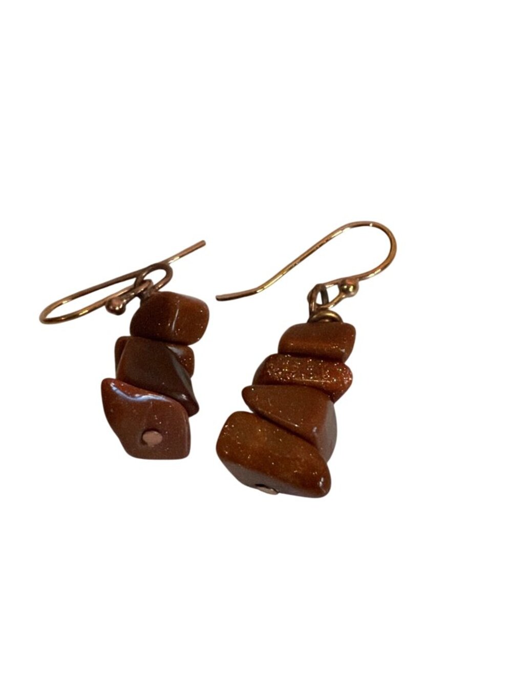 Sandstone Earrings Dangle Drop Gemstone Dainty Minimalist Earth Tones Sparkly